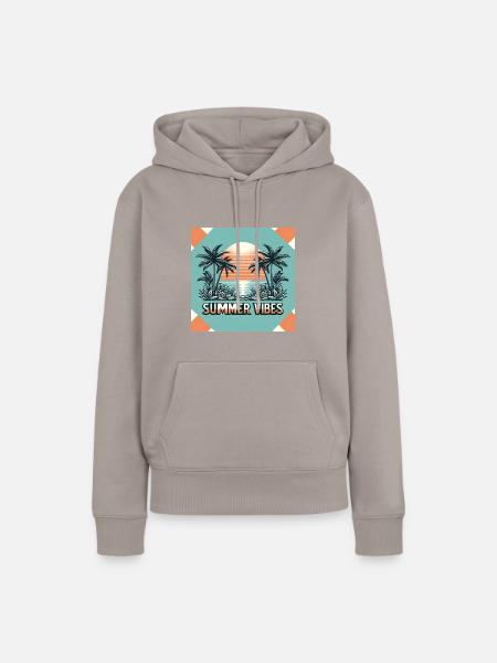 Summer Vibes - Frauen Premium Bio Hoodie - Taupe