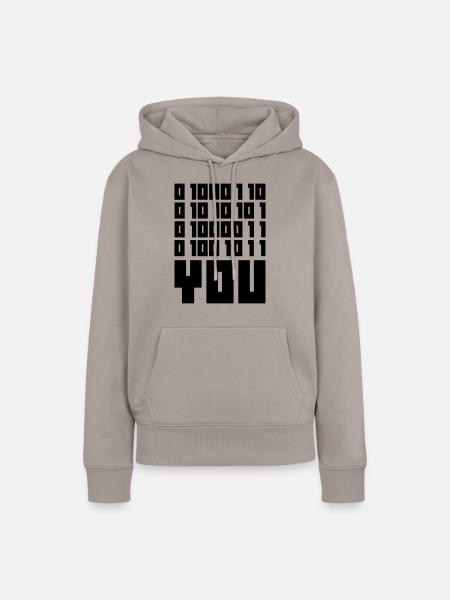 FUCK YOU - Binary code - Frauen Premium Bio Hoodie - Taupe