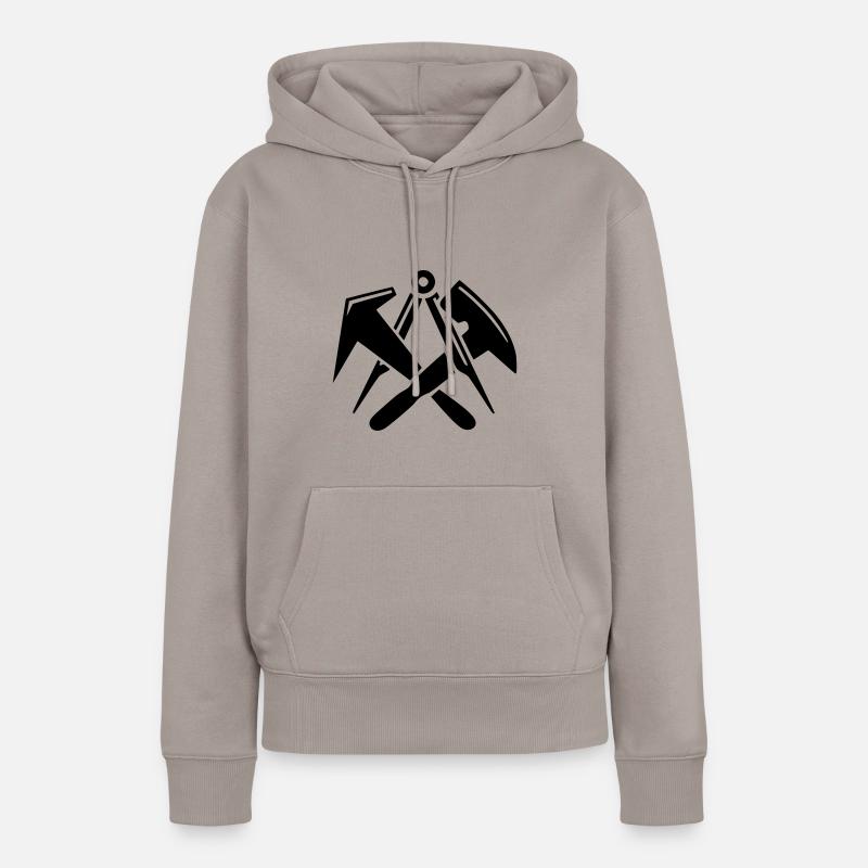 Couvreurs - Logo de signe de guilde - Sweat à capuche Premium bio Femme - taupe