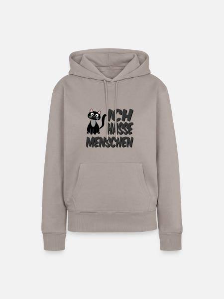 Ich hasse Menschen. - Frauen Premium Bio Hoodie - Taupe