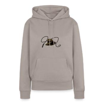 Chapeau et fouet - Sweat à capuche Premium bio Femme - taupe - Devant - Julia (174cm)