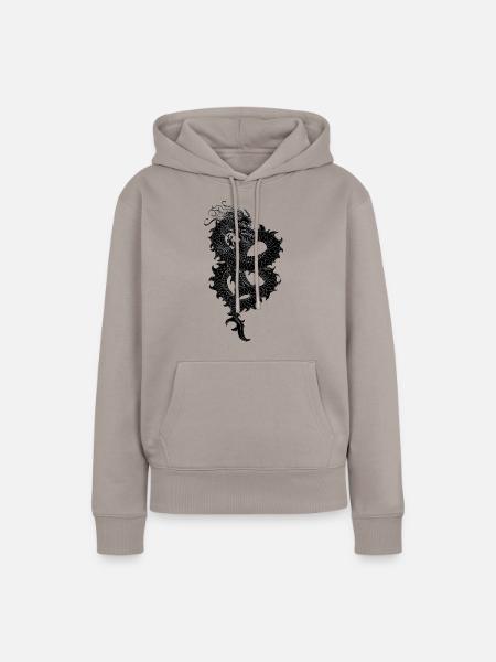 Black Dragon - Frauen Premium Bio Hoodie - Taupe