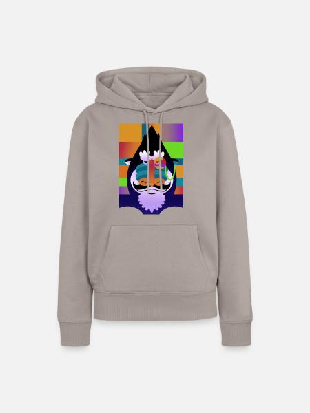 Monocle Baboon - Frauen Premium Bio Hoodie - Taupe