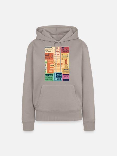 Old Tickets - Frauen Premium Bio Hoodie - Taupe