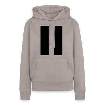 Pause - Sweat à capuche Premium bio Femme - taupe - Devant - Julia (174cm)