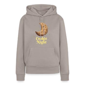 Cookie Night - Keks & Krümel am Nachthimmel - Frauen Premium Bio Hoodie - Taupe - Vorne - Julia (174cm)