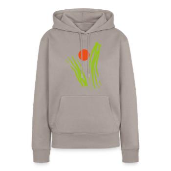 Sonne Gras - Frauen Premium Bio Hoodie - Taupe - Vorne - Julia (174cm)
