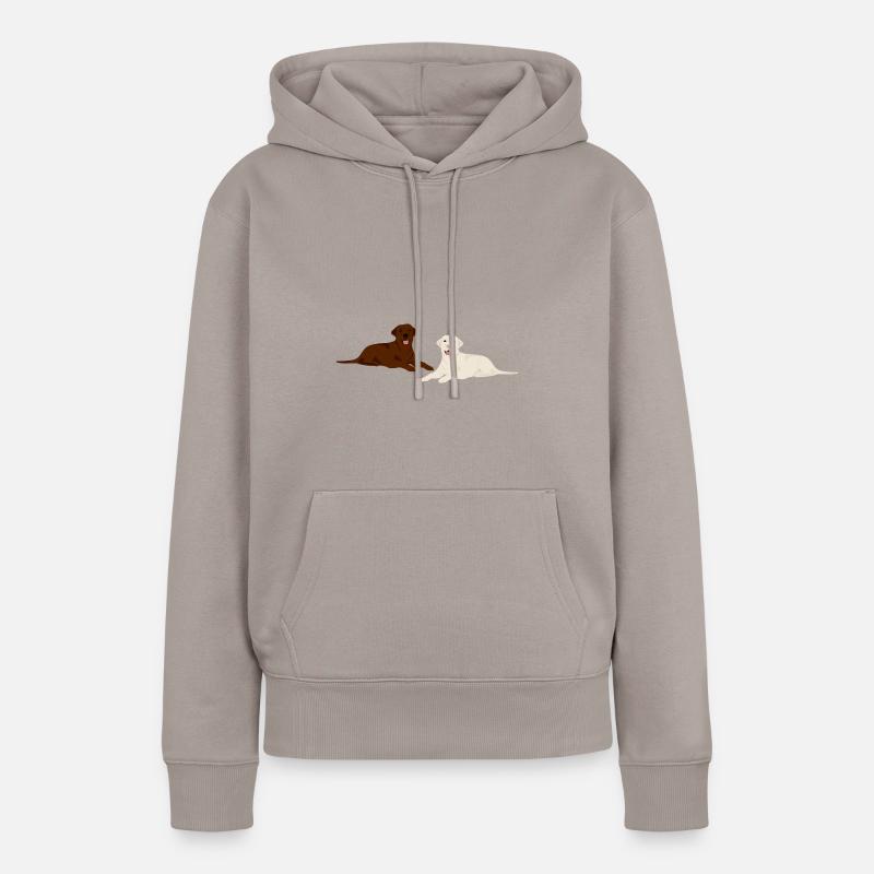 Cadeau de chien labrador bloder et marron - Sweat à capuche Premium bio Femme - taupe