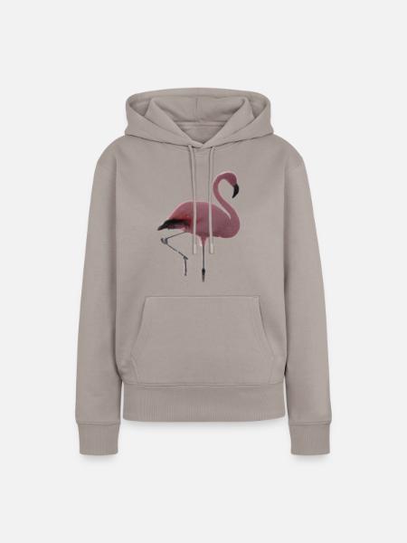 Flamingo rosa pink Geschenkidee - Frauen Premium Bio Hoodie - Taupe