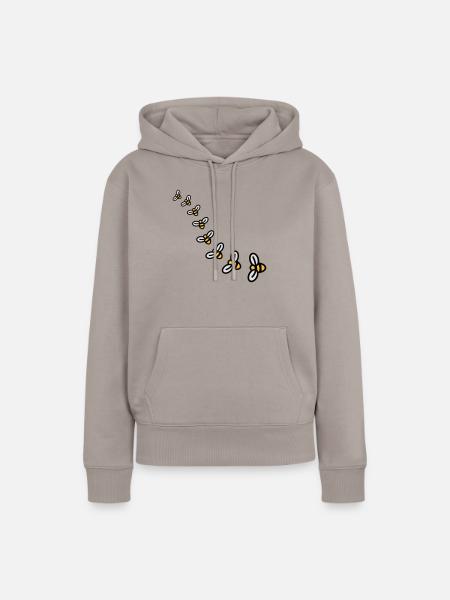 Bees Design - Frauen Premium Bio Hoodie - Taupe
