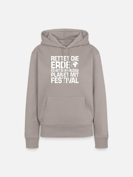 Festival -Rettet die Erde - Frauen Premium Bio Hoodie - Taupe