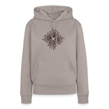 Netzwerk_2f - Sweat à capuche Premium bio Femme - taupe - Devant - Julia (174cm)