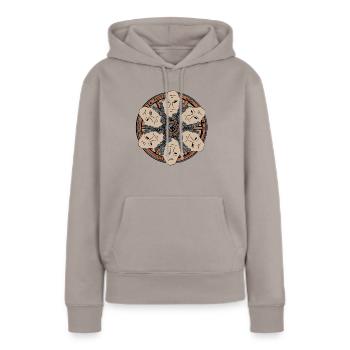 Roue de la fortune - Sweat à capuche Premium bio Femme - taupe - Devant - Julia (174cm)