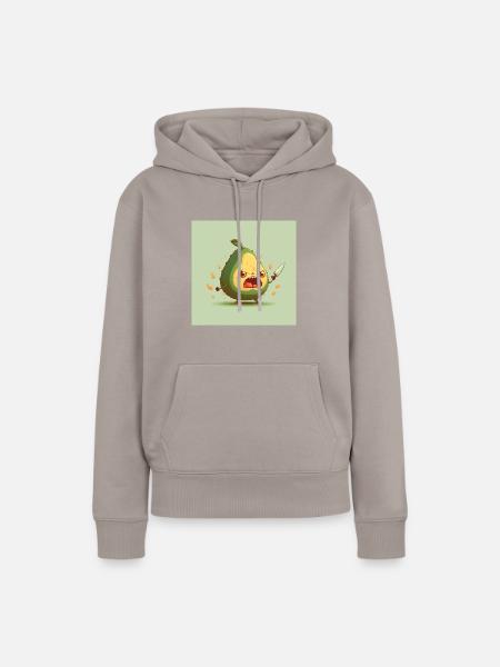 Angry Avocado - Cutefruitz - Frauen Premium Bio Hoodie - Taupe