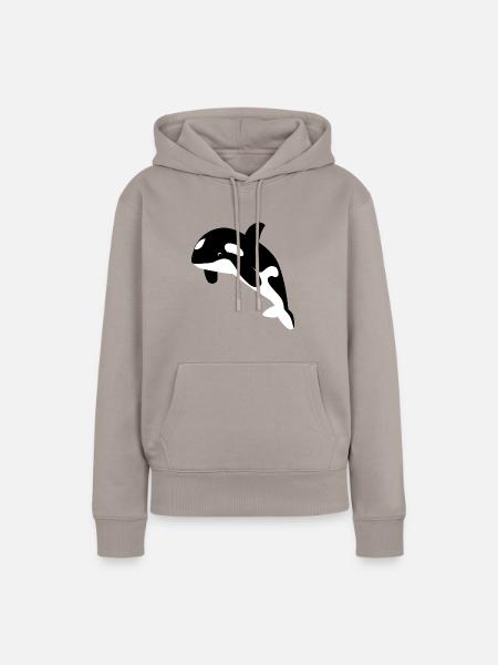 Orca / Killer Wal - Frauen Premium Bio Hoodie - Taupe