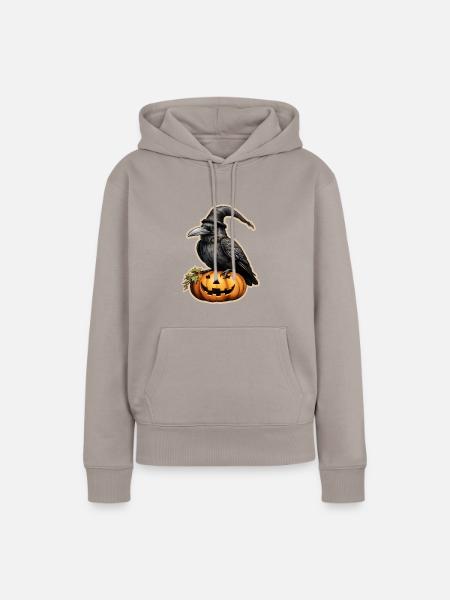 Halloween Rabe 3 - Frauen Premium Bio Hoodie - Taupe