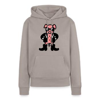 Coole Sau - Frauen Premium Bio Hoodie - Taupe - Vorne - Julia (174cm)