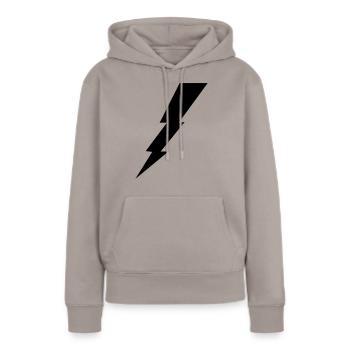 Flash éclair - Sweat à capuche Premium bio Femme - taupe - Devant - Julia (174cm)
