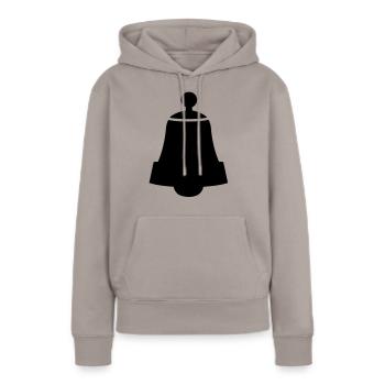 Glocke - Frauen Premium Bio Hoodie - Taupe - Vorne - Julia (174cm)