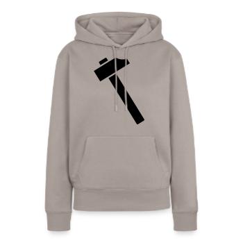 Marteau - Sweat à capuche Premium bio Femme - taupe - Devant - Julia (174cm)