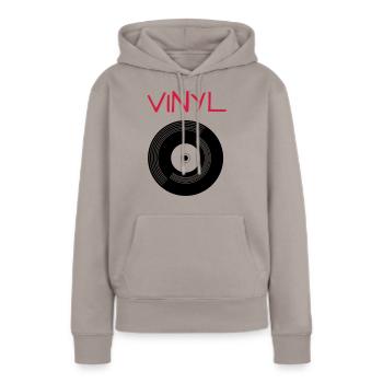 Vinyl - Frauen Premium Bio Hoodie - Taupe - Vorne - Julia (174cm)