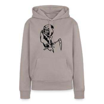 sensemann_01 - Frauen Premium Bio Hoodie - Taupe - Vorne - Julia (174cm)