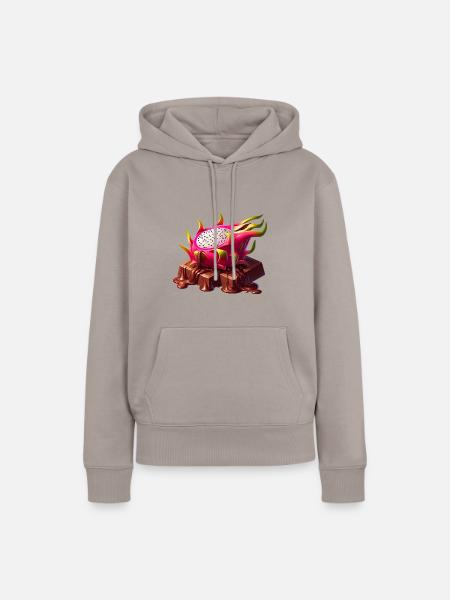 Schokolade Drachenfrucht Fusion Schmelzendes Desig - Frauen Premium Bio Hoodie - Taupe