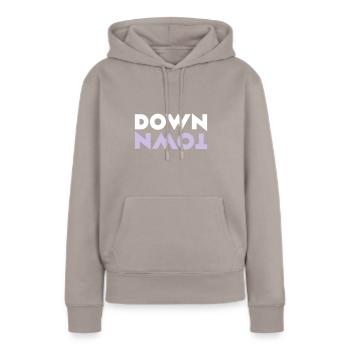 centre-ville - Sweat à capuche Premium bio Femme - taupe - Devant - Julia (174cm)