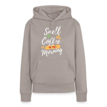 Fresh Coffee - Women’s Premium Organic Hoodie - taupe - Front - Julia (174cm)