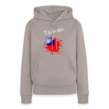 Taiwan - Frauen Premium Bio Hoodie - Taupe - Vorne - Julia (174cm)