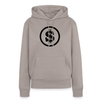 dollar - Sweat à capuche Premium bio Femme - taupe - Devant - Julia (174cm)