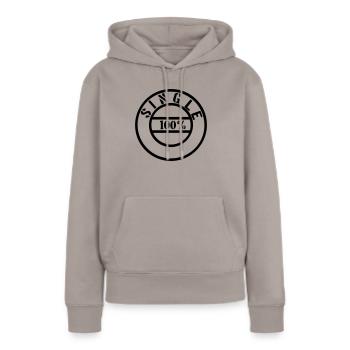 Single - Frauen Premium Bio Hoodie - Taupe - Vorne - Julia (174cm)