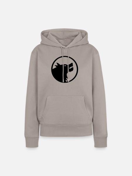 wolf_11a - Frauen Premium Bio Hoodie - Taupe