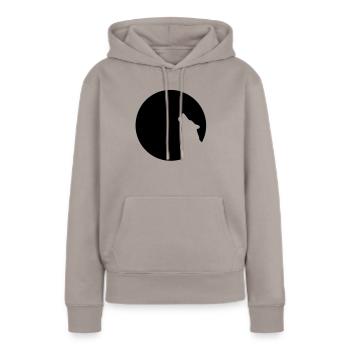 Solitaire - Sweat à capuche Premium bio Femme - taupe - Devant - Julia (174cm)