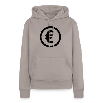 Euro - Frauen Premium Bio Hoodie - Taupe - Vorne - Julia (174cm)