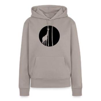 Girafe au clair de lune - Sweat à capuche Premium bio Femme - taupe - Devant - Julia (174cm)