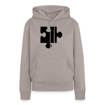vu - Sweat à capuche Premium bio Femme - taupe - Devant - Julia (174cm)