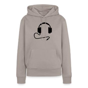 Casque - Sweat à capuche Premium bio Femme - taupe - Devant - Julia (174cm)