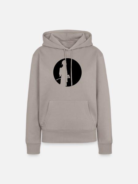 Silhouette Firefighter - Frauen Premium Bio Hoodie - Taupe