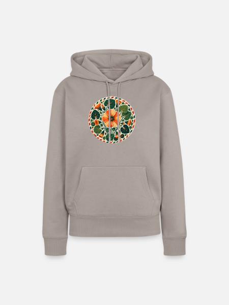 Hibiskus - Frauen Premium Bio Hoodie - Taupe