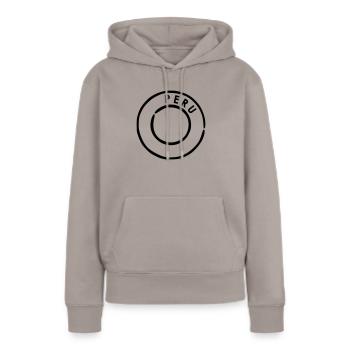 Peru - Frauen Premium Bio Hoodie - Taupe - Vorne - Julia (174cm)