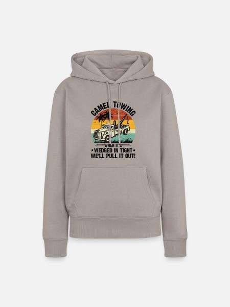 Cooles Cartoon-Kamel-Abschleppen - Frauen Premium Bio Hoodie - Taupe