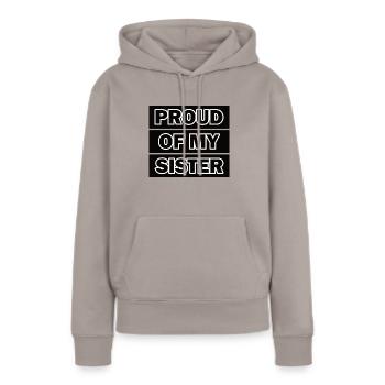 Pride Frère Soeur Jumeaux Frères et sœurs - Sweat à capuche Premium bio Femme - taupe - Devant - Julia (174cm)
