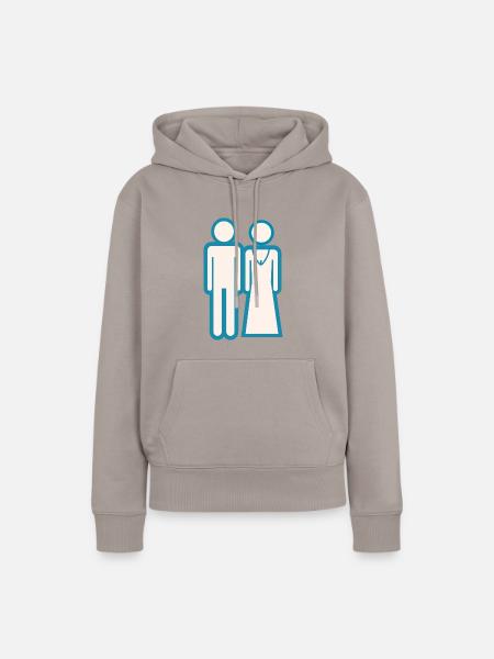 Hochzeitspaar - Frauen Premium Bio Hoodie - Taupe