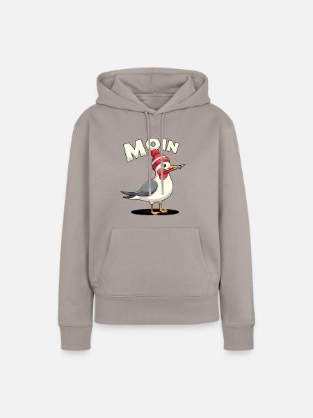Moin Möwe - Frauen Premium Bio Hoodie - Taupe