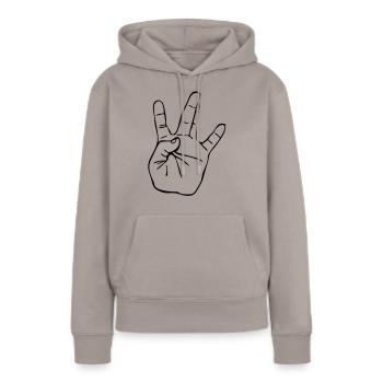 Westside Gangster Hand - Sweat à capuche Premium bio Femme - taupe - Devant - Julia (174cm)