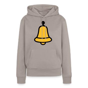 Glocke - Frauen Premium Bio Hoodie - Taupe - Vorne - Julia (174cm)