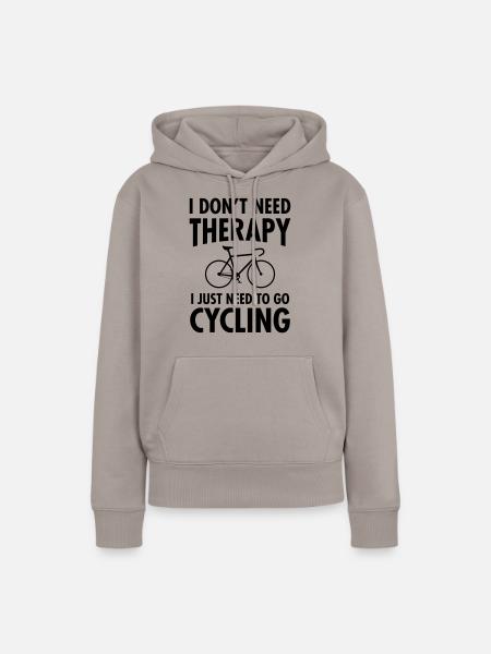 Therapy - Cycling - Frauen Premium Bio Hoodie - Taupe