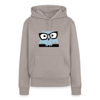 chouette lunettes - Sweat à capuche Premium bio Femme - taupe - Devant - Julia (174cm)