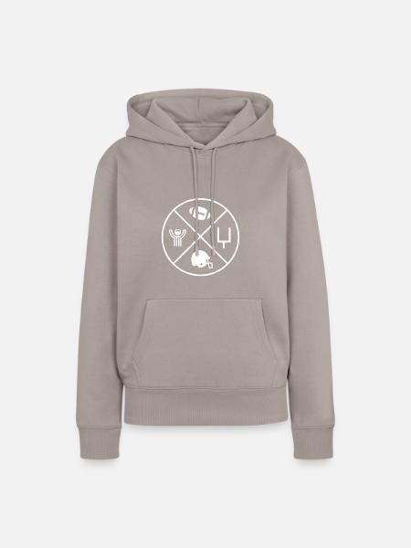 Football Circle - Frauen Premium Bio Hoodie - Taupe